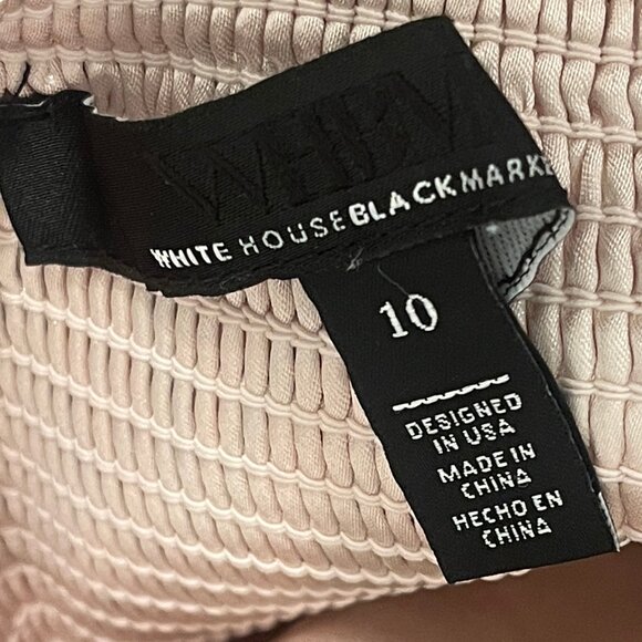 WHITE HOUSE BLACK MARKET Tropical Bustier Strapless Dress Orange Yellow Flowy 10 - Picture 8 of 8